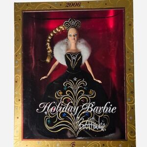 Mattel 2006 Holiday Barbie Doll by Bob Mackie Black Gown J0949 New In Box